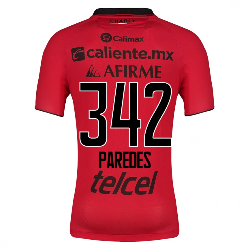 メンズフットボールサンティアゴ・パレデス#342赤ホームシャツ2023/24ジャージーユニフォーム