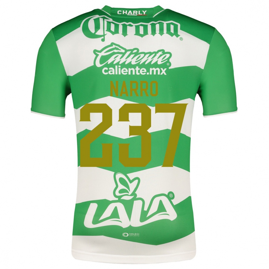 メンズフットボールエルネスト・ナロ#237緑ホームシャツ2023/24ジャージーユニフォーム