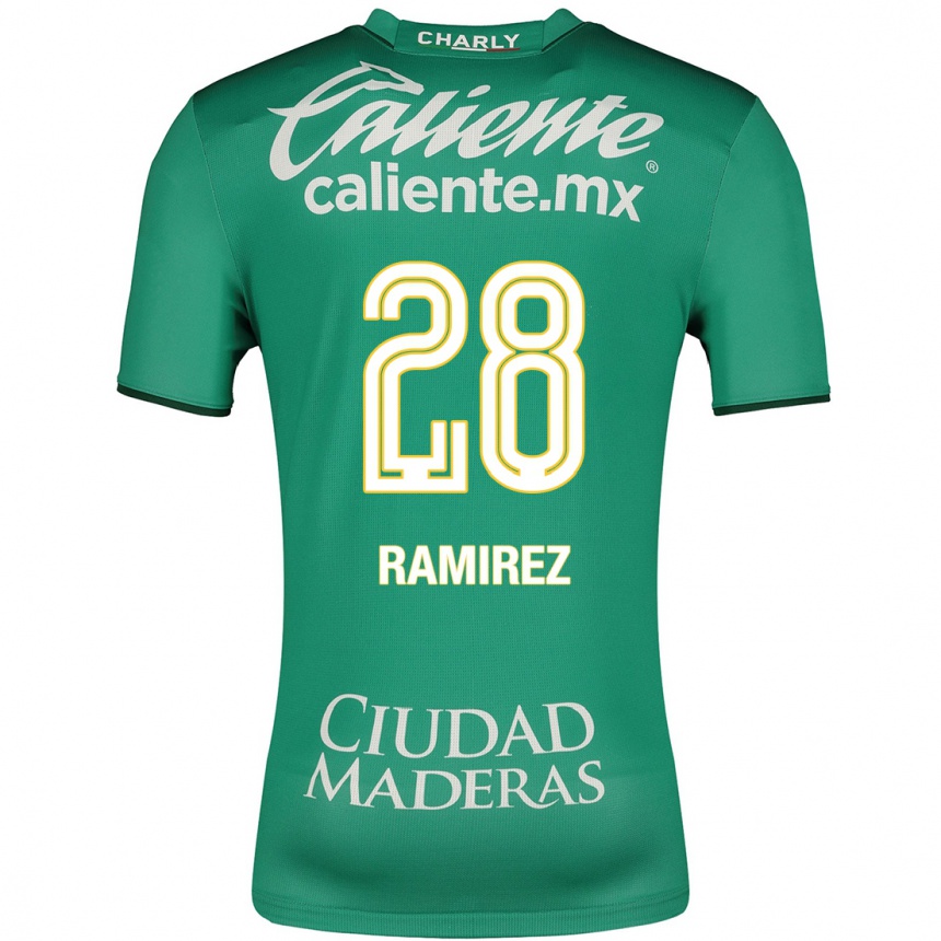 メンズフットボールデビッド・ラミレス#28緑ホームシャツ2023/24ジャージーユニフォーム