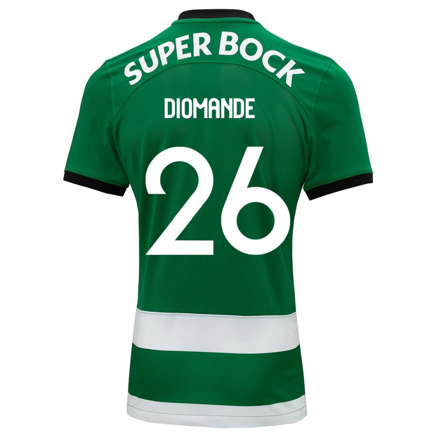 メンズフットボールウスマン・ディオマンデ#26緑ホームシャツ2023/24ジャージーユニフォーム