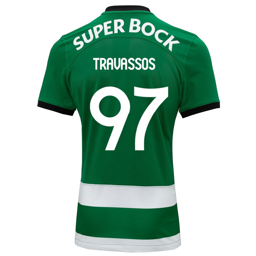 メンズフットボールトラヴァソス#97緑ホームシャツ2023/24ジャージーユニフォーム