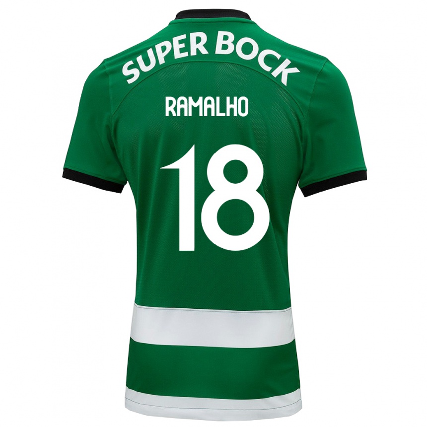 メンズフットボールイネス・フィリパ・ラマーリョ・ゴンサウ#18緑ホームシャツ2023/24ジャージーユニフォーム