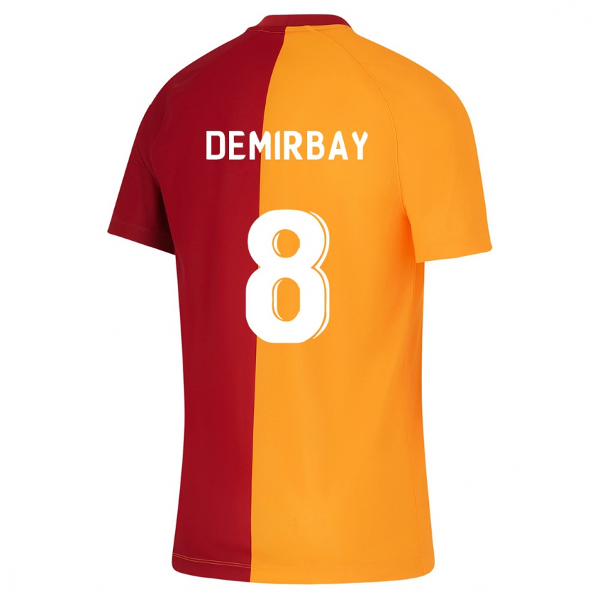 メンズフットボールケレム・デミルバイ#8オレンジホームシャツ2023/24ジャージーユニフォーム