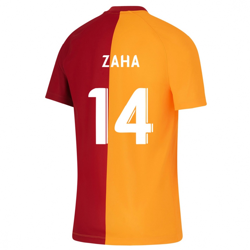メンズフットボールウィルフレッド・ザハ#14オレンジホームシャツ2023/24ジャージーユニフォーム