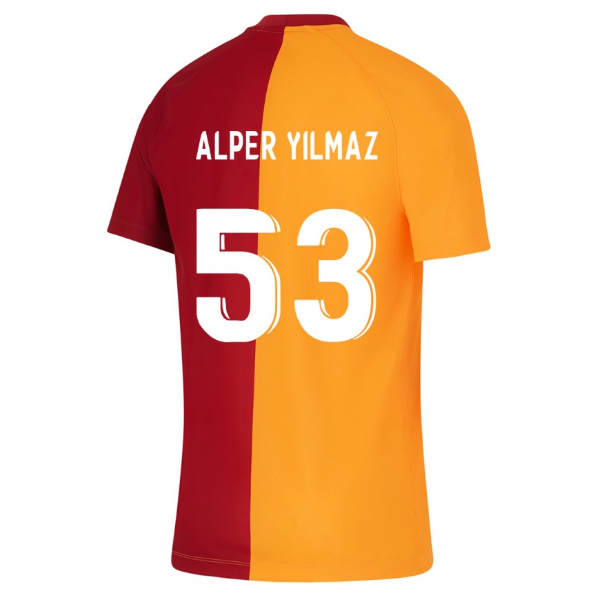 メンズフットボールバルシュ・ユルマズ#53オレンジホームシャツ2023/24ジャージーユニフォーム