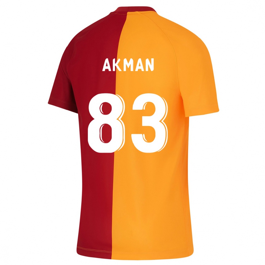 メンズフットボールエフェ・アクマン#83オレンジホームシャツ2023/24ジャージーユニフォーム