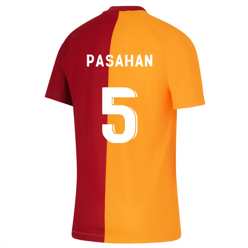 メンズフットボールエレン・パサハン#5オレンジホームシャツ2023/24ジャージーユニフォーム