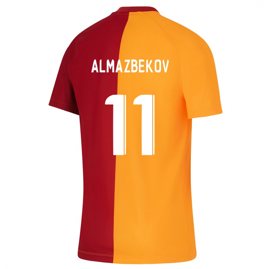 メンズフットボールベクナス・アルマズベコフ#11オレンジホームシャツ2023/24ジャージーユニフォーム