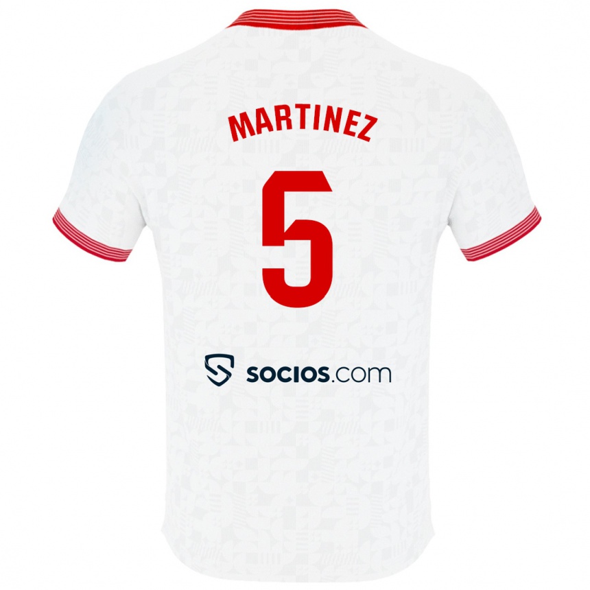 メンズフットボールセルヒオ・マルティネス#5白ホームシャツ2023/24ジャージーユニフォーム