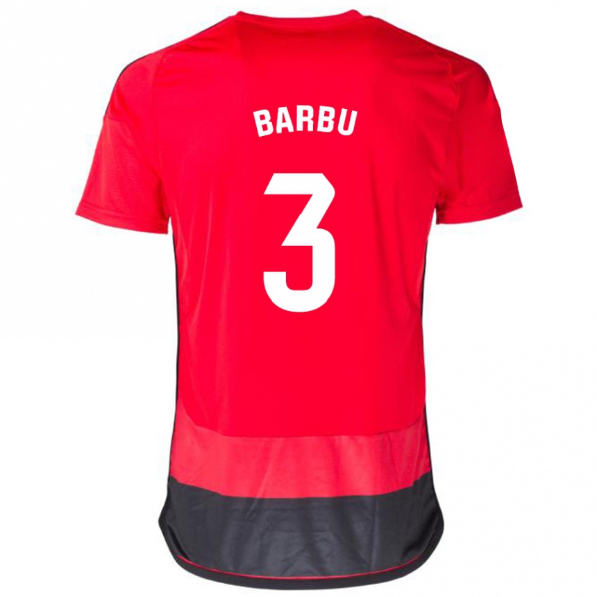 メンズフットボールアレックス・バルブ#3赤、黒ホームシャツ2023/24ジャージーユニフォーム