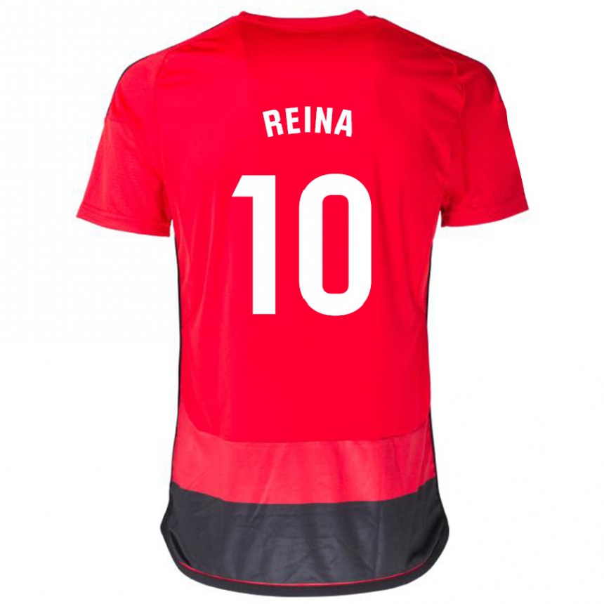 メンズフットボールアルベルト・レイナ#10赤、黒ホームシャツ2023/24ジャージーユニフォーム