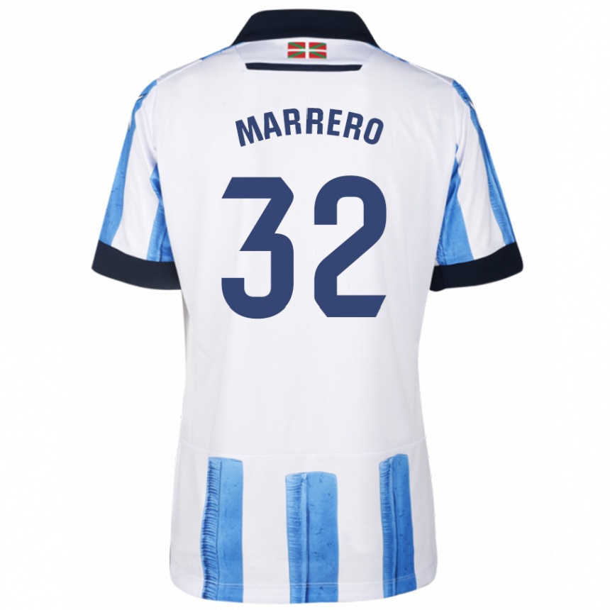 メンズフットボールウナイ・マレロ#32ブルーホワイトホームシャツ2023/24ジャージーユニフォーム