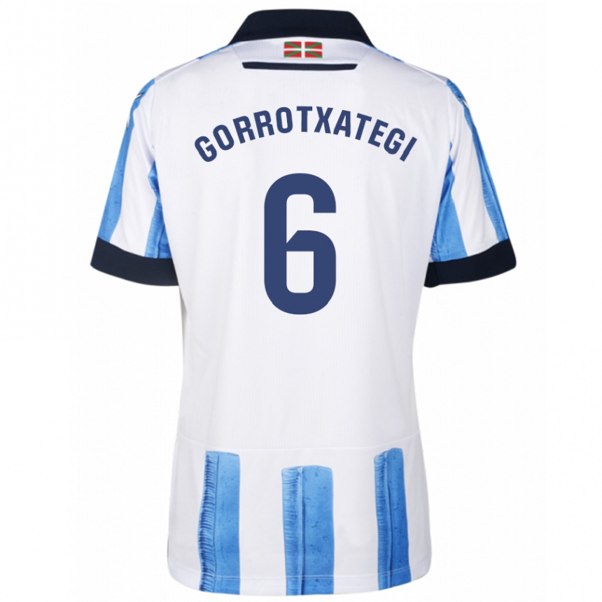 メンズフットボールジョン・ゴロツァテギ#6ブルーホワイトホームシャツ2023/24ジャージーユニフォーム