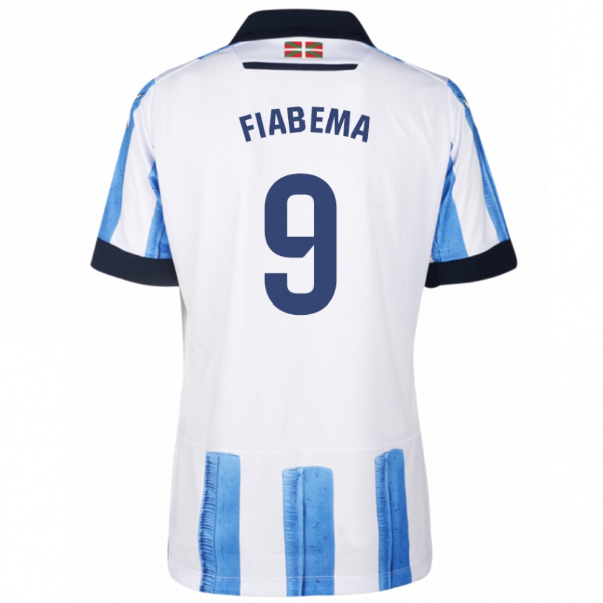 メンズフットボールブライアン・フィアベマ#9ブルーホワイトホームシャツ2023/24ジャージーユニフォーム
