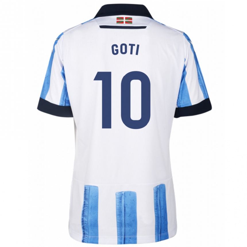 メンズフットボールミケル・ゴッティ#10ブルーホワイトホームシャツ2023/24ジャージーユニフォーム