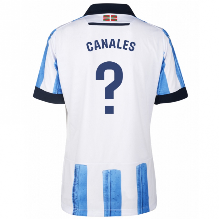 メンズフットボールクリスティアン・カナレス・ヴィラ#0ブルーホワイトホームシャツ2023/24ジャージーユニフォーム