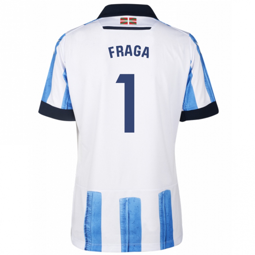 メンズフットボールアイトール・フラガ#1ブルーホワイトホームシャツ2023/24ジャージーユニフォーム