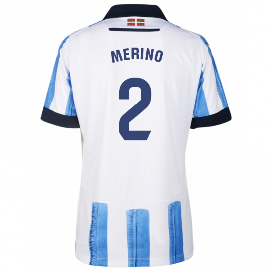 メンズフットボールジョン・メリノ・クレスポ#2ブルーホワイトホームシャツ2023/24ジャージーユニフォーム