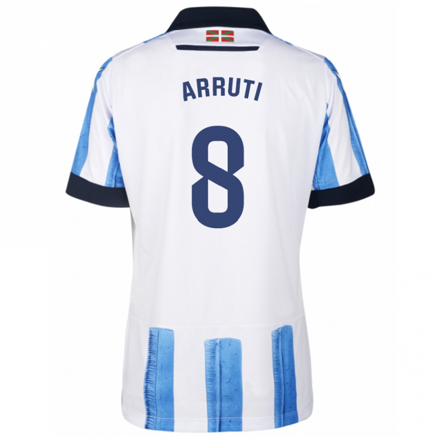 メンズフットボールマーティン・アルティ#8ブルーホワイトホームシャツ2023/24ジャージーユニフォーム