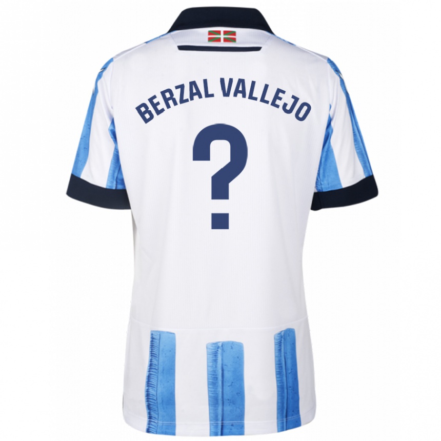 メンズフットボールアシエル・ベルサル・ヴァレーホ#0ブルーホワイトホームシャツ2023/24ジャージーユニフォーム