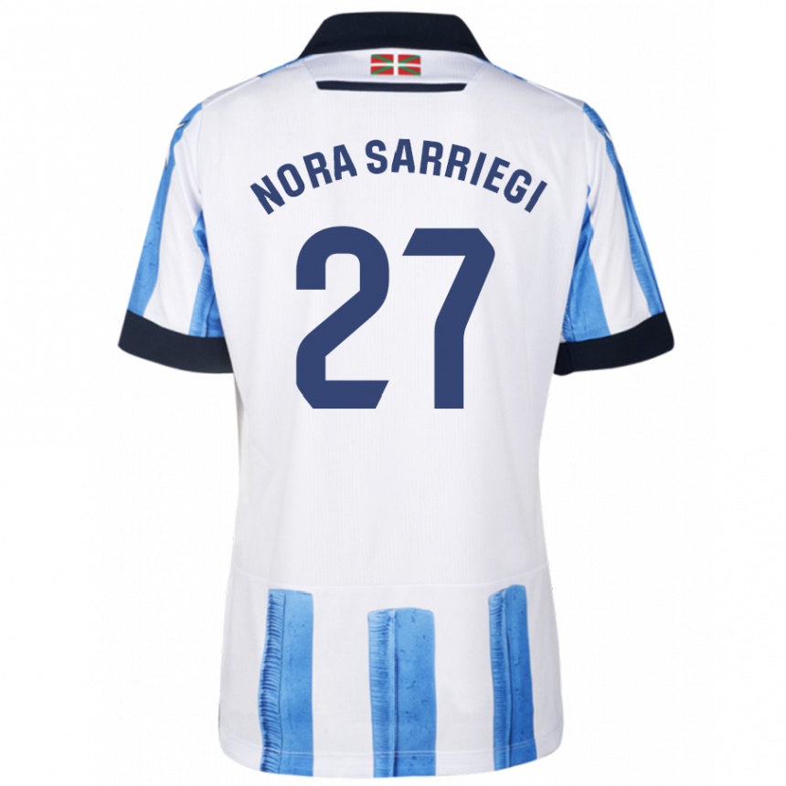 メンズフットボールノラ・サリエジ・ガルドス#27ブルーホワイトホームシャツ2023/24ジャージーユニフォーム