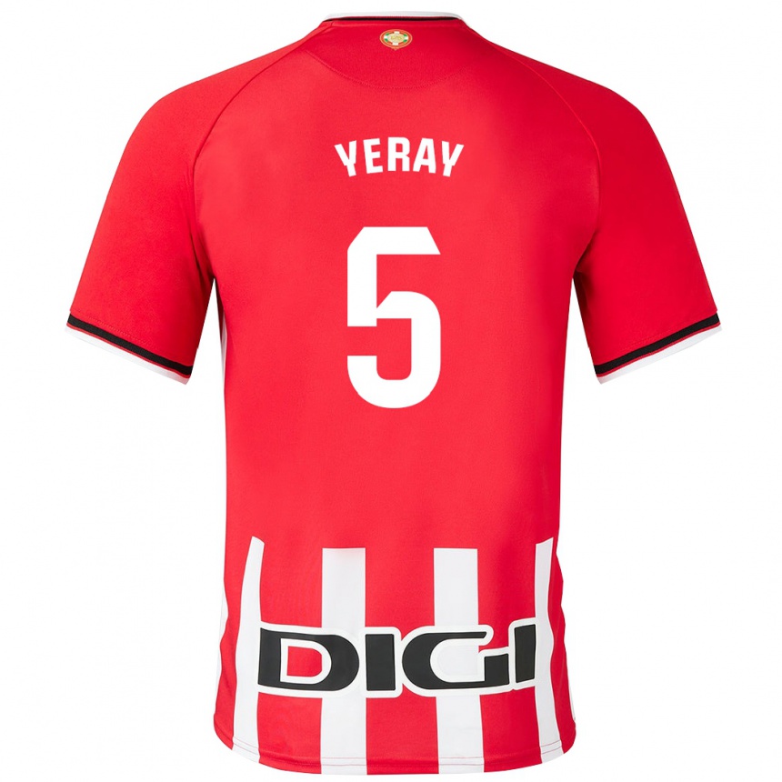 メンズフットボールイェライ・アルバレス#5赤ホームシャツ2023/24ジャージーユニフォーム