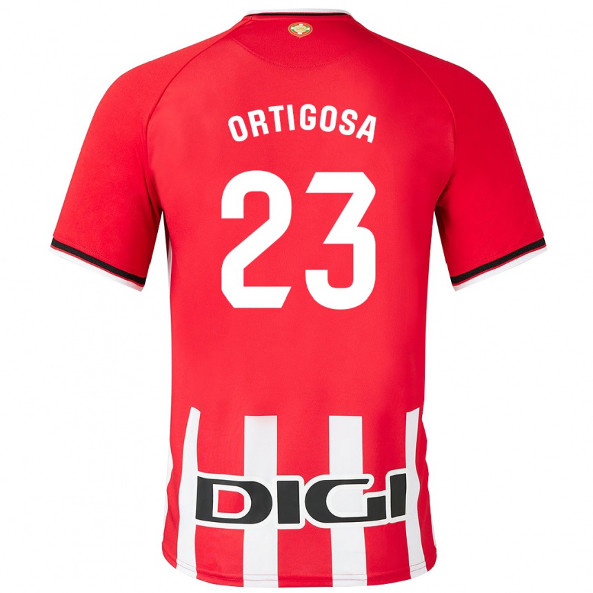 メンズフットボールアリツ・オルティゴサ#23赤ホームシャツ2023/24ジャージーユニフォーム