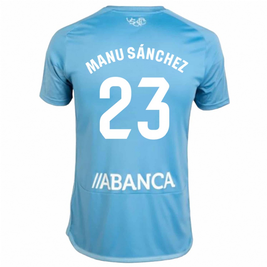 メンズフットボールマヌ・サンチェス#23青ホームシャツ2023/24ジャージーユニフォーム