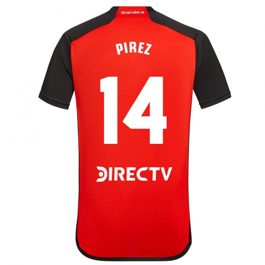 メンズフットボールレアンドロ・ゴンサレス・ピレス#14赤アウェイシャツ2023/24ジャージーユニフォーム