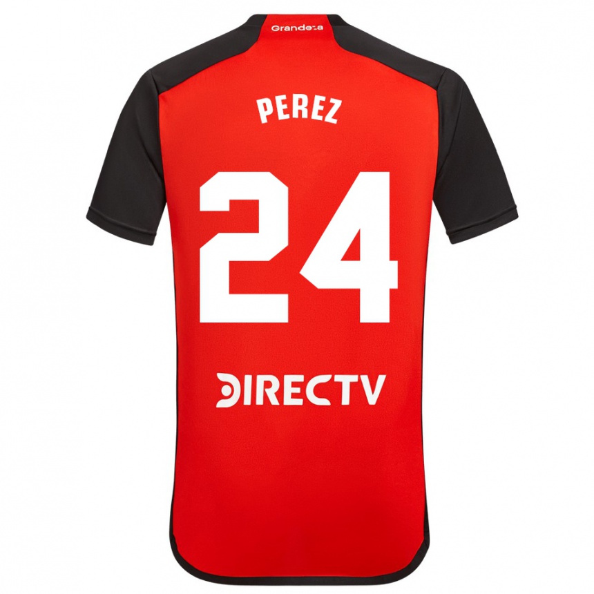 メンズフットボールエンソ・ペレス#24赤アウェイシャツ2023/24ジャージーユニフォーム