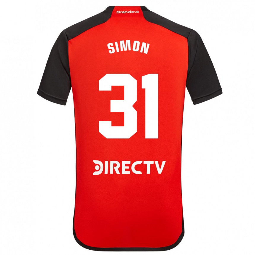 メンズフットボールサンティアゴ・シモン#31赤アウェイシャツ2023/24ジャージーユニフォーム