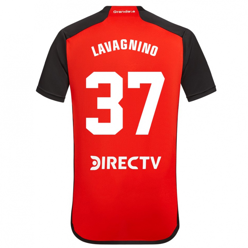 メンズフットボールルーカス・ラバグニーノ#37赤アウェイシャツ2023/24ジャージーユニフォーム
