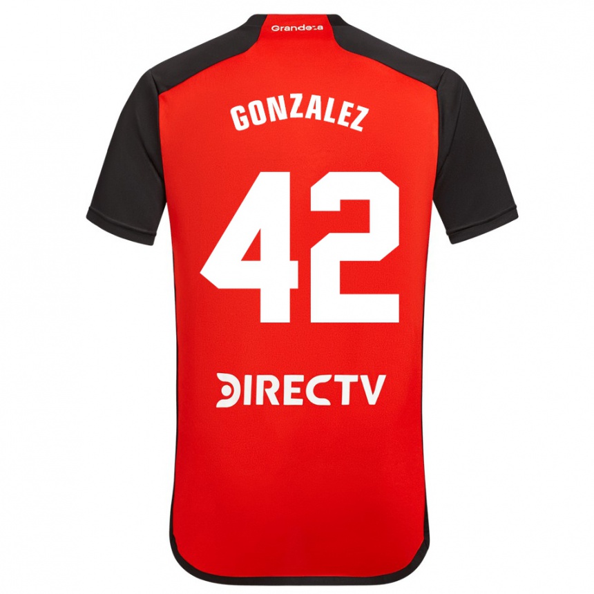 メンズフットボールアレクシス・ゴンサレス#42赤アウェイシャツ2023/24ジャージーユニフォーム