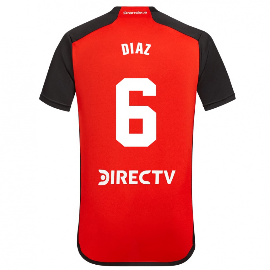 メンズフットボールミラグロス・ディアス#6赤アウェイシャツ2023/24ジャージーユニフォーム