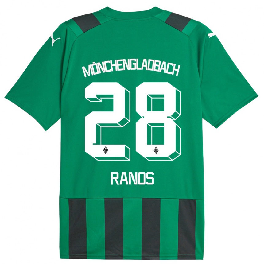 メンズフットボールグラント・レオン・ラノス・マメドヴァ#28ブラックグリーンアウェイシャツ2023/24ジャージーユニフォーム