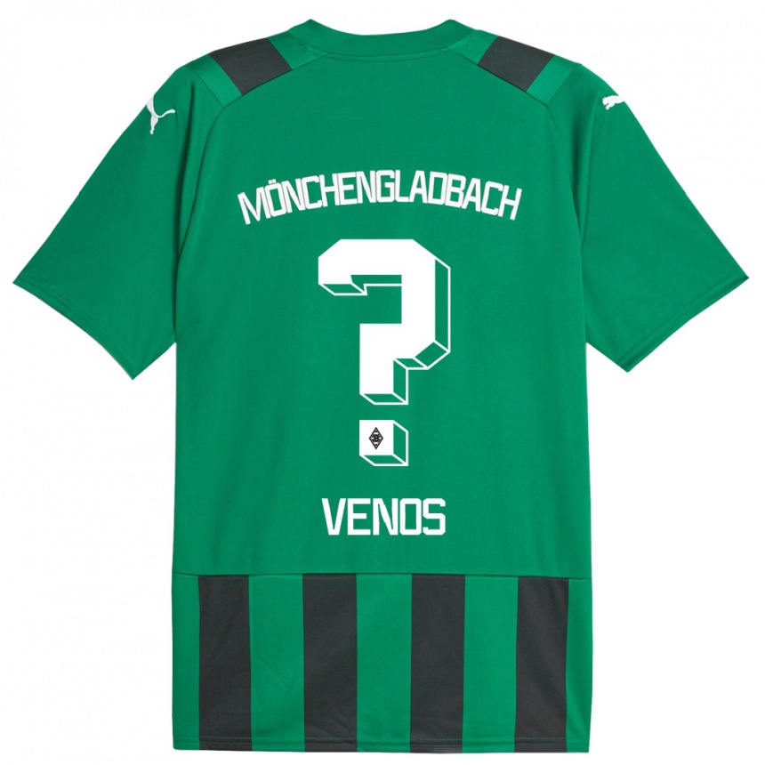 メンズフットボールクリストス・ヴェノス#0ブラックグリーンアウェイシャツ2023/24ジャージーユニフォーム