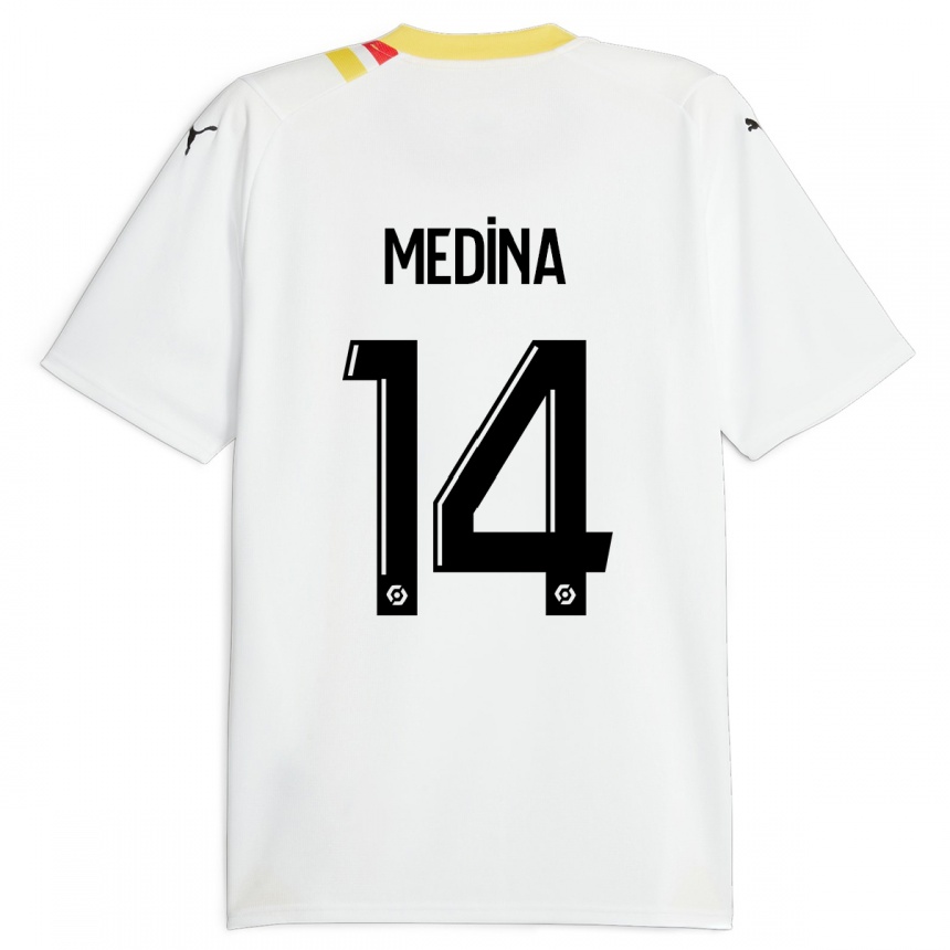 メンズフットボールファクンド・メディナ#14黒アウェイシャツ2023/24ジャージーユニフォーム