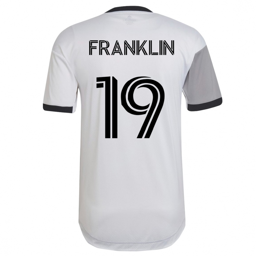 メンズフットボールコービー・フランクリン#19白アウェイシャツ2023/24ジャージーユニフォーム