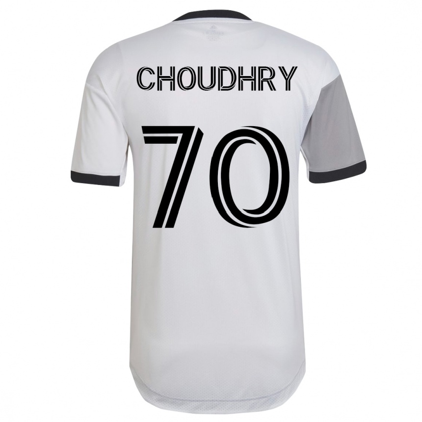 メンズフットボールベンジャミン・チョードリー#70白アウェイシャツ2023/24ジャージーユニフォーム