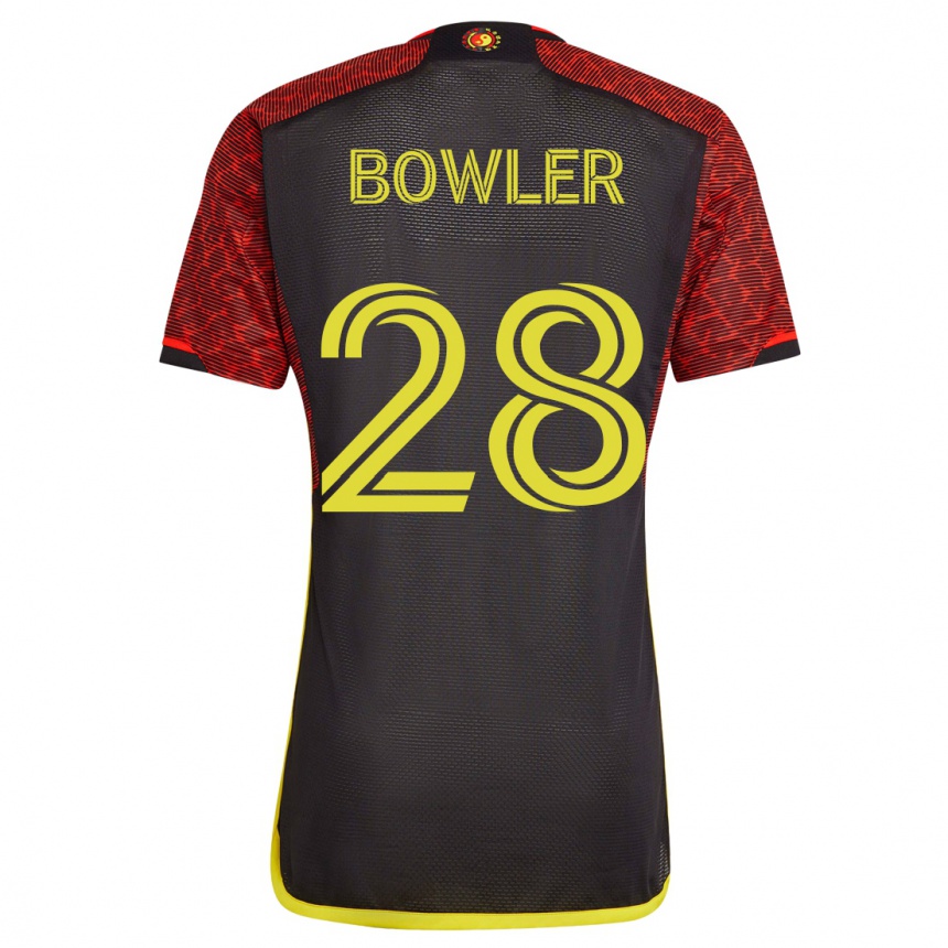 メンズフットボールレイチェル・ボウラー#28オレンジアウェイシャツ2023/24ジャージーユニフォーム