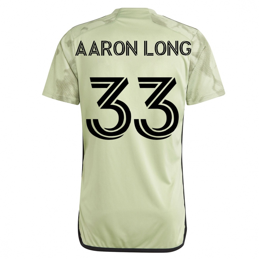 メンズフットボールアーロン・ロング #33緑アウェイシャツ2023/24ジャージーユニフォーム