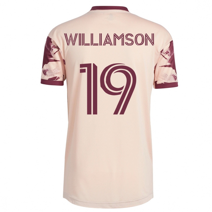 メンズフットボールエリック・ウィリアムソン#19オフホワイトアウェイシャツ2023/24ジャージーユニフォーム