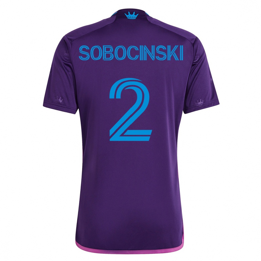 メンズフットボールヤン・ソボチンスキ#2バイオレットアウェイシャツ2023/24ジャージーユニフォーム