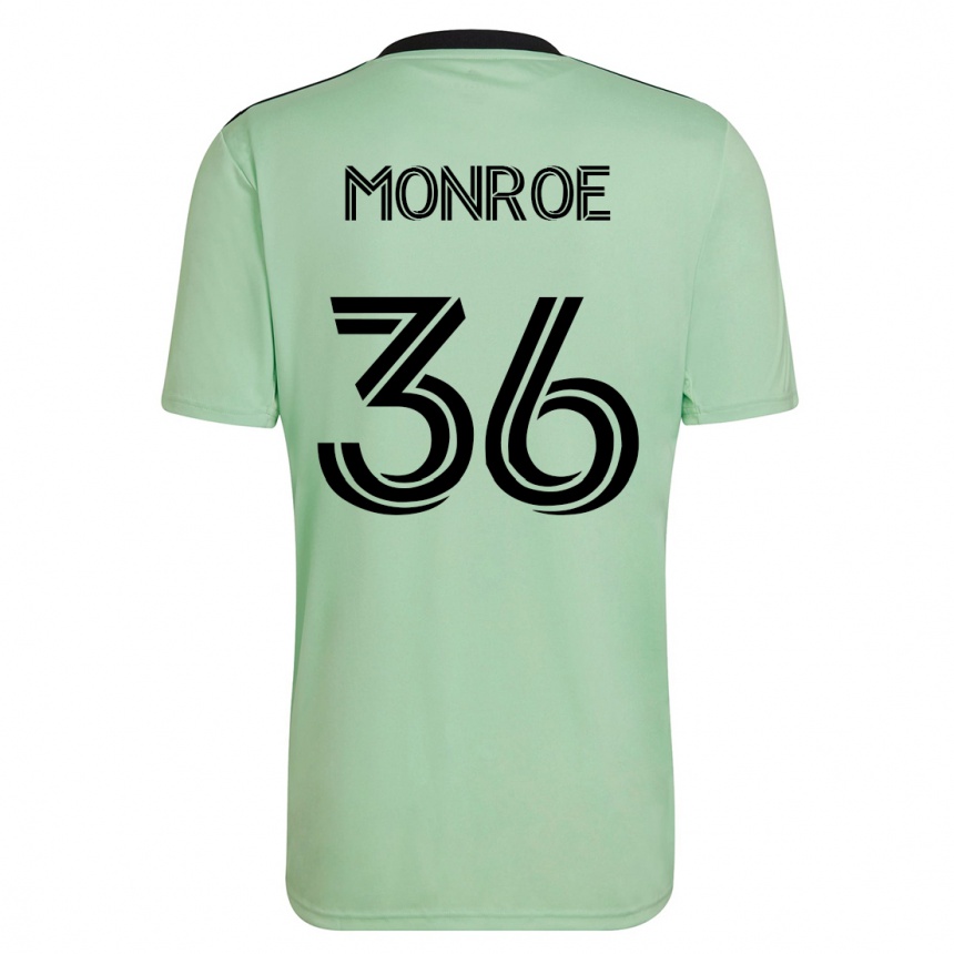 メンズフットボールグレッグ・モンロー#36ライトグリーンアウェイシャツ2023/24ジャージーユニフォーム