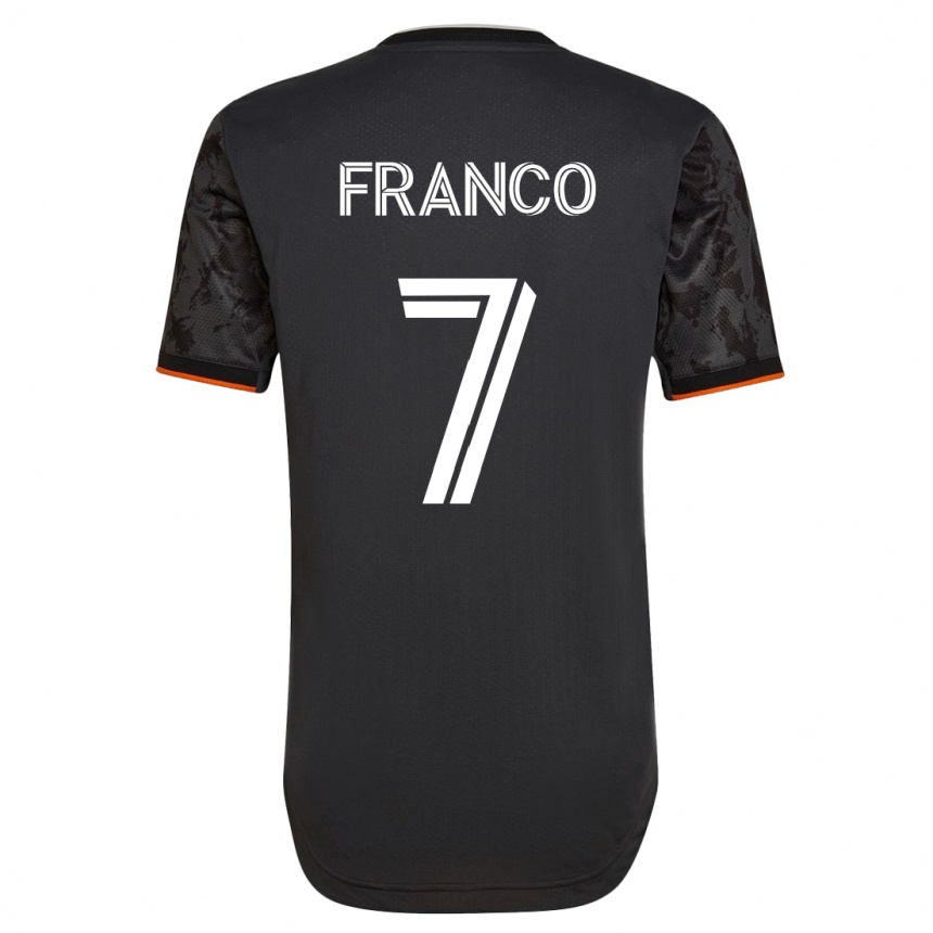 メンズフットボールイバン・フランコ#7黒アウェイシャツ2023/24ジャージーユニフォーム