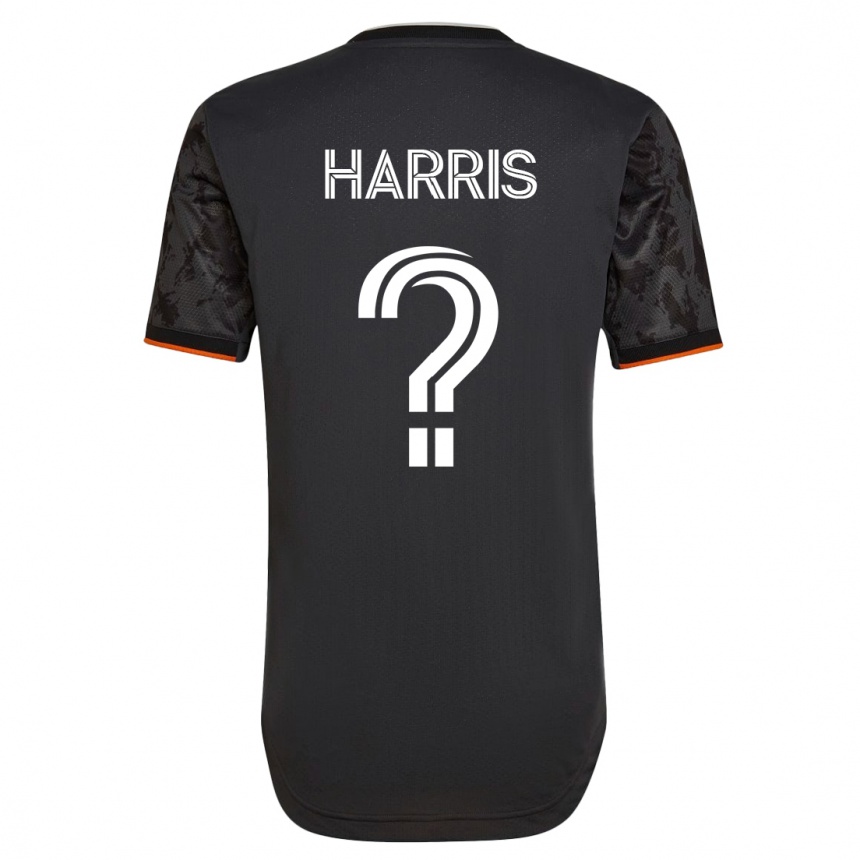 メンズフットボールミカ・ハリス#0黒アウェイシャツ2023/24ジャージーユニフォーム