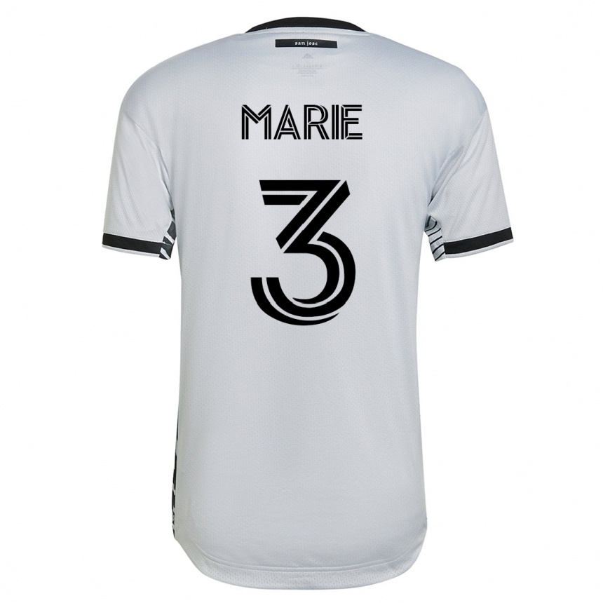 メンズフットボールポール・マリー#3白アウェイシャツ2023/24ジャージーユニフォーム