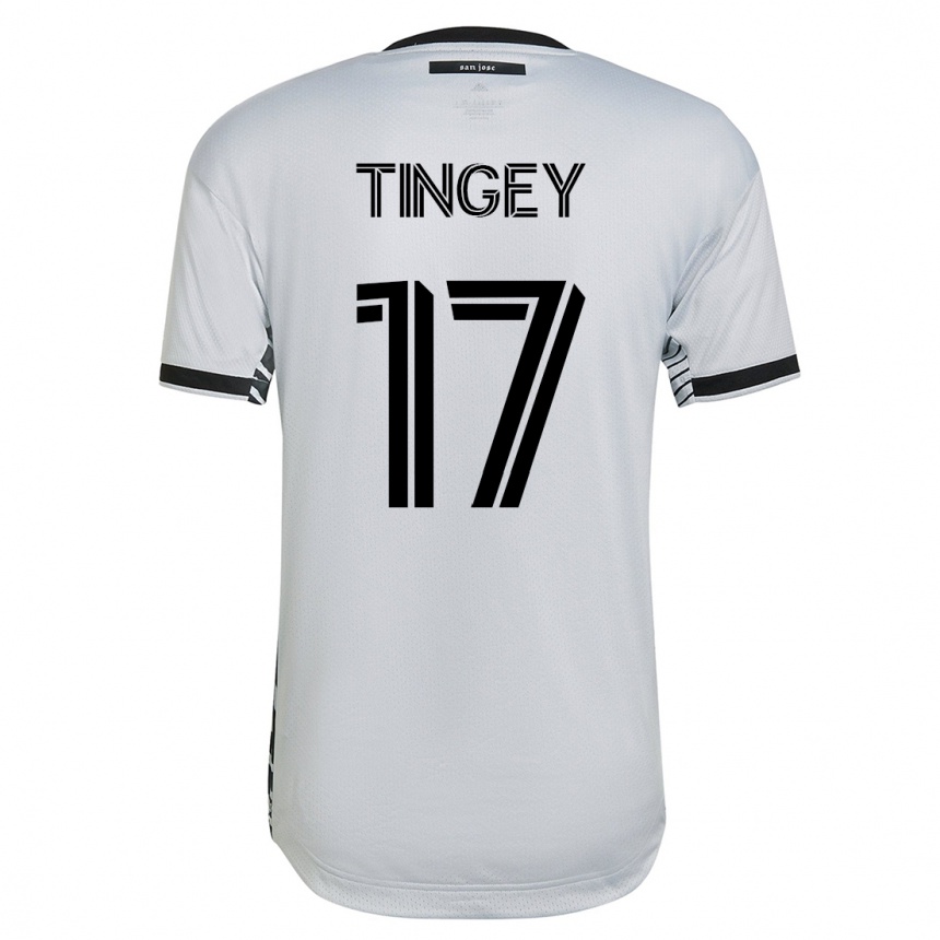 メンズフットボールキーガン・ケリー・ティンゲイ#17白アウェイシャツ2023/24ジャージーユニフォーム