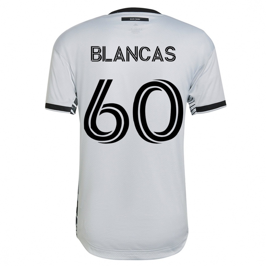 メンズフットボールエドゥアルド・ブランカス#60白アウェイシャツ2023/24ジャージーユニフォーム