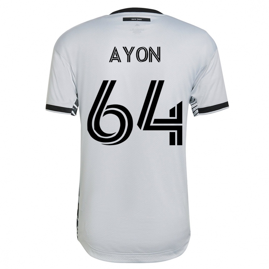 メンズフットボールジェリー・アヨン#64白アウェイシャツ2023/24ジャージーユニフォーム